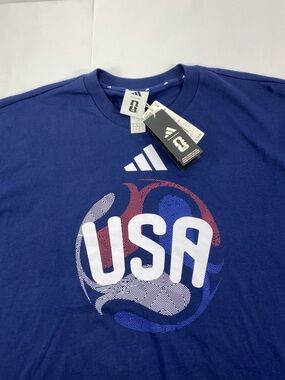 Adidas USA OLP FIFA Soccer T-Shirt Navy Blue Men’s Size 2XL NWT